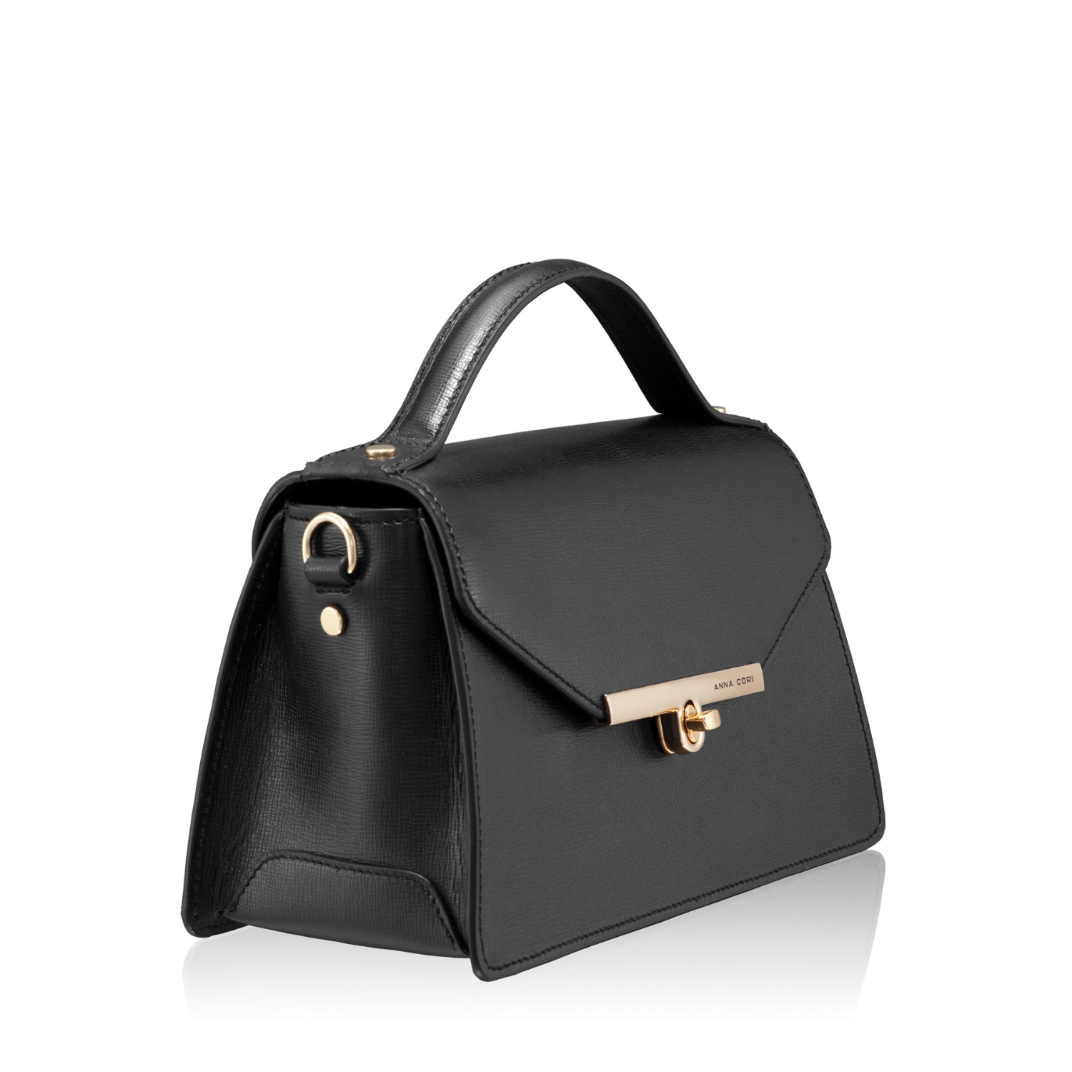 Imagine Geanta dama de mana CASEY 02 VITELLO STAMP NEGRU