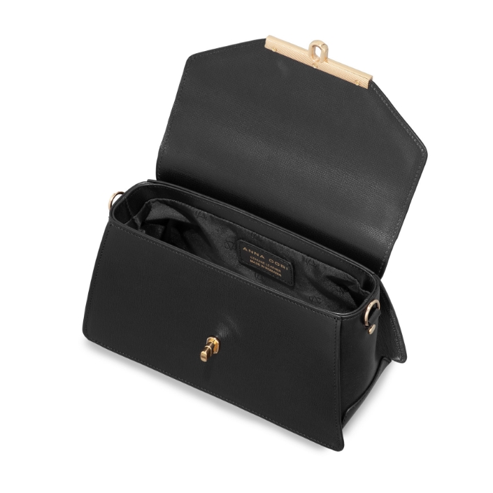 Imagine Geanta dama de mana CASEY 02 VITELLO STAMP NEGRU