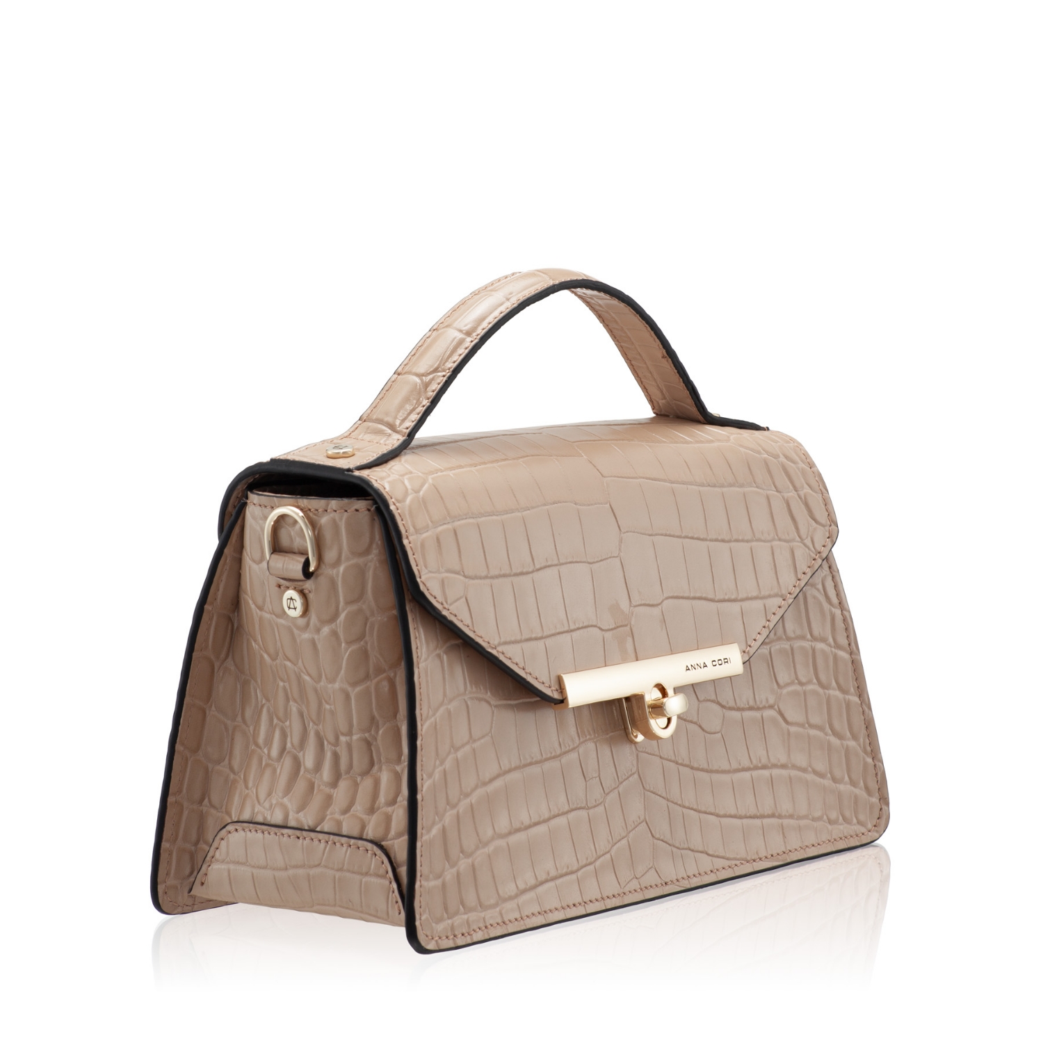 Imagine Geanta dama de mana CASEY 02 CROCO BEJ
