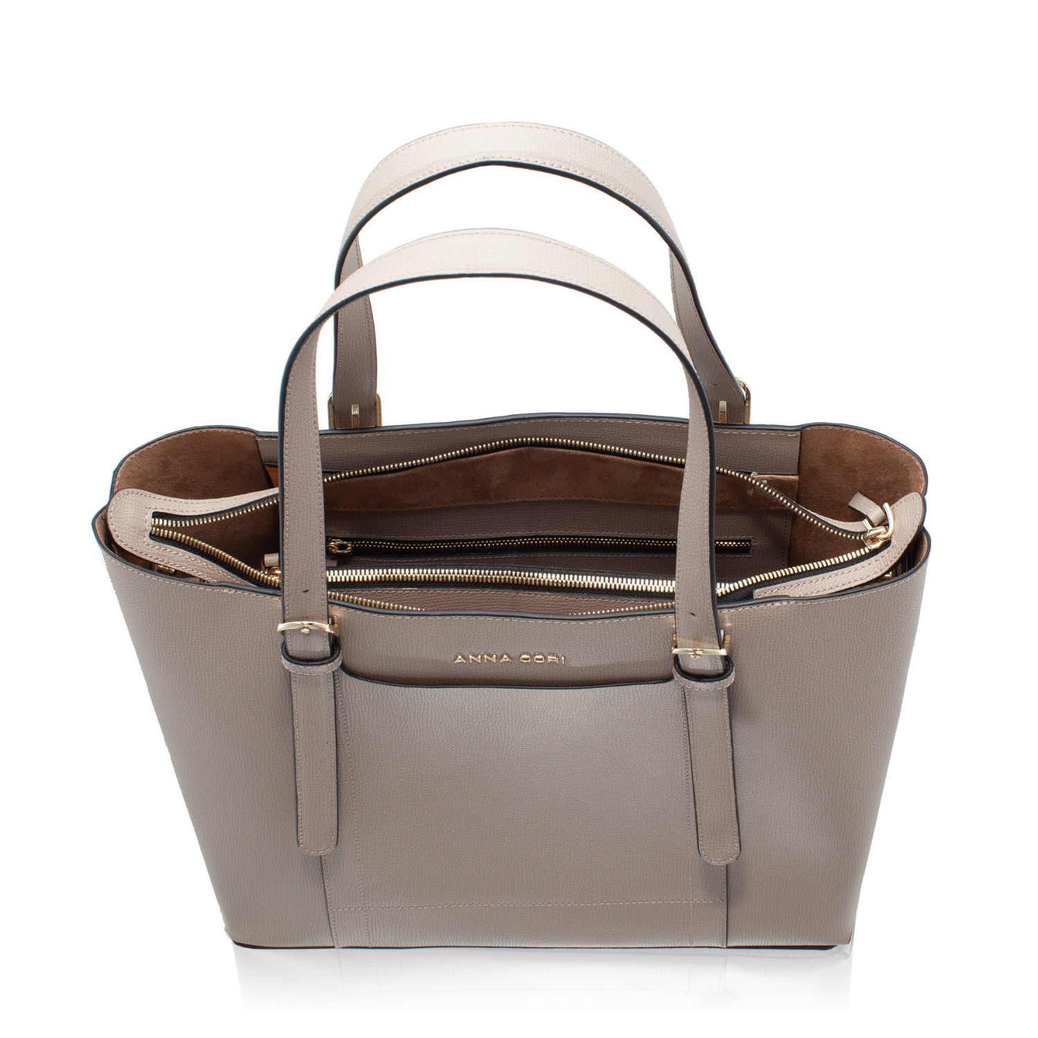 Imagine Geanta dama de umar ANEMONA VIT STAMP TAUPE