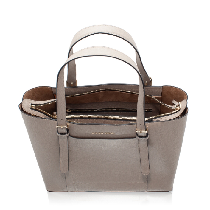 Imagine Geanta dama de umar ANEMONA VIT STAMP TAUPE