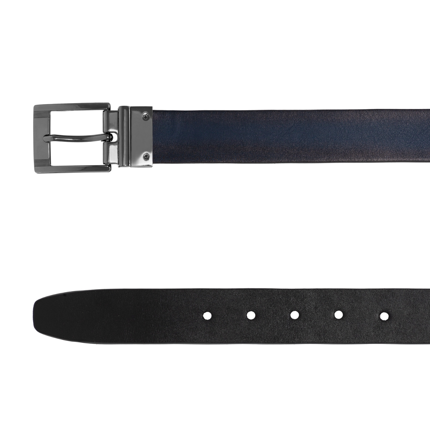 Imagine Curea barbati 89 VIT NEGRU+BLUE