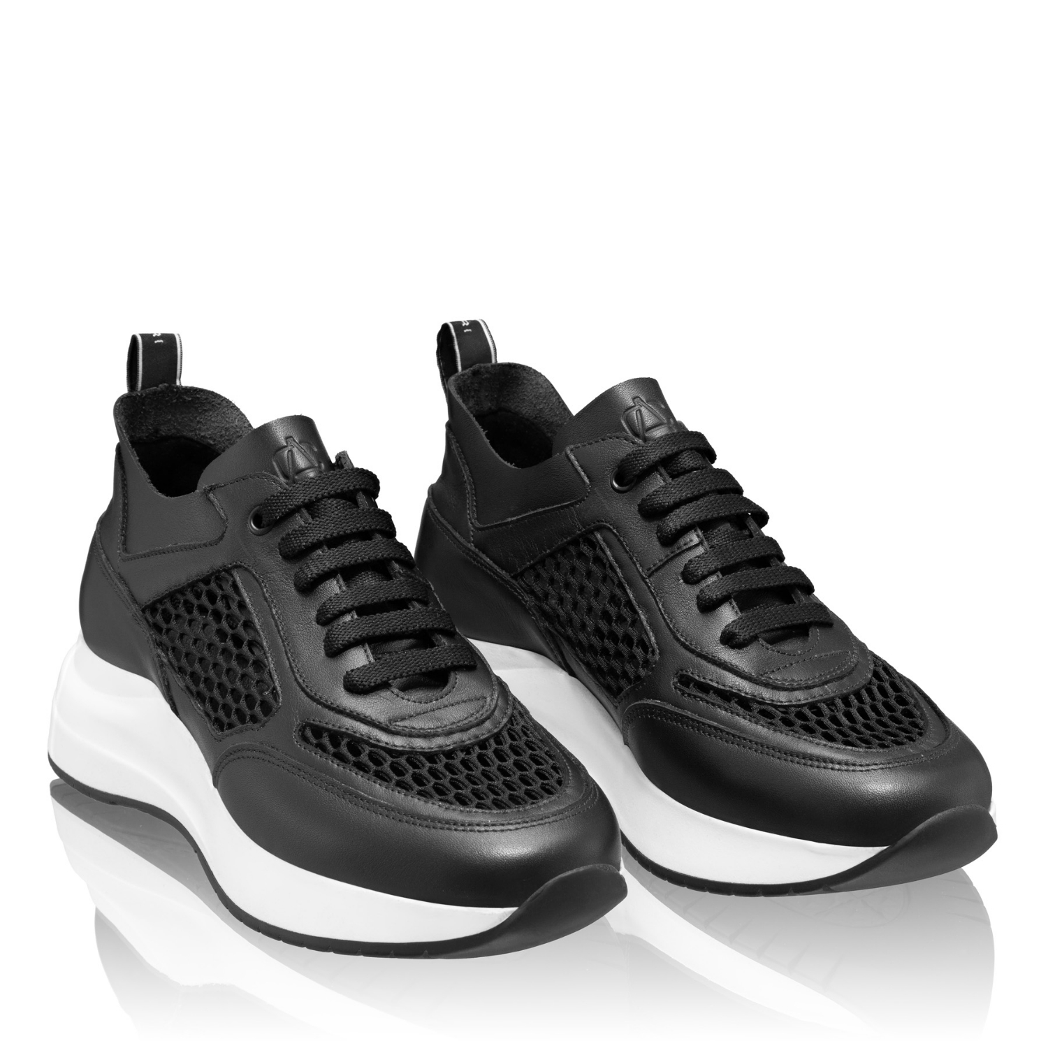 Imagine Pantofi Sport Dama 8132 Vitello+Rete Negru