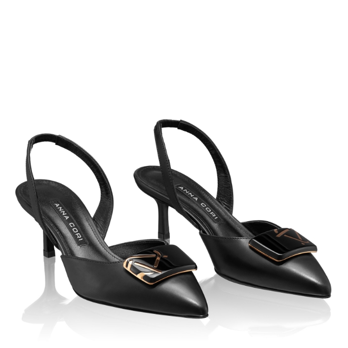 Imagine Pantofi Decupati Dama 8123 Vitello Negru