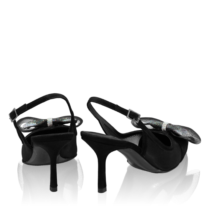 Imagine Pantofi Decupati Dama 8080 Camoscio+Rete Negru