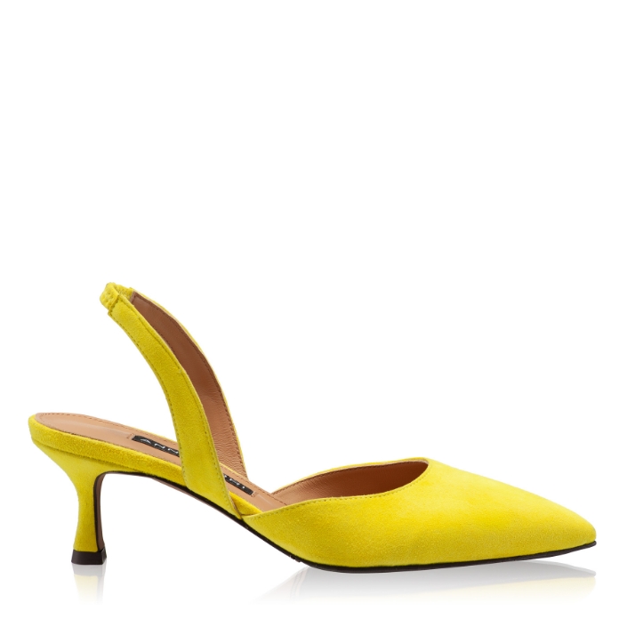 Imagine Pantofi Decupati Dama 8054 Camoscio Galben