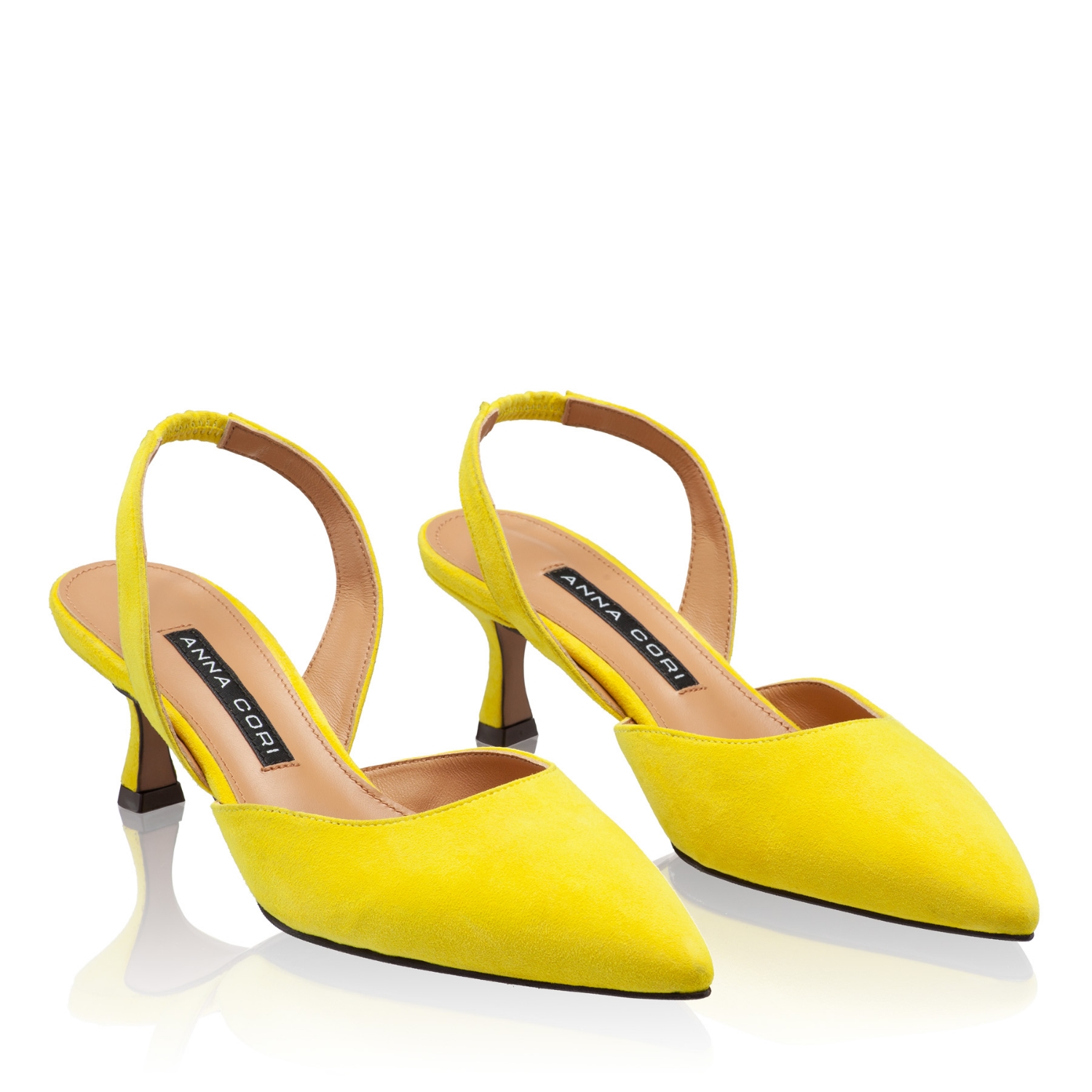 Imagine Pantofi Decupati Dama 8054 Camoscio Galben