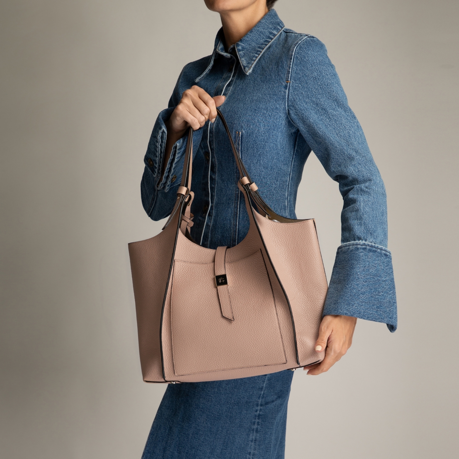 Imagine Geanta dama de Mana BLUMA 03 BOTTALATO NUDE