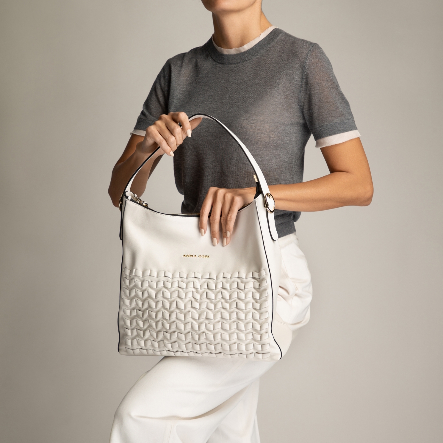 Imagine Geanta dama de umar FANIA 02 VITELLO PANNA