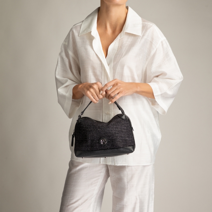 Imagine Geanta dama de Mana INGA 01 BOTT+RAFIA NEGRU